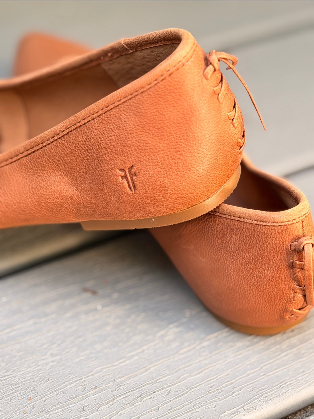 Frye Women's Tan Leather Slip-On Loafers